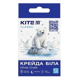 Мел белый круглый, 12 шт в упаковке Classic K-079-12 Kite