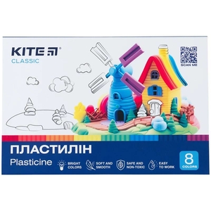Пластилін, 8 кольорів, 160 г Classic K-082 Kite