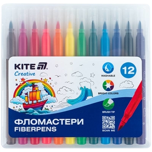 Фломастеры-кисти, 12 цветов Creative K-1150 Kite
