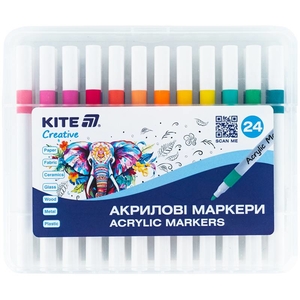 Набір акрилових маркерів, 24 кольори Creative K-1157 Kite