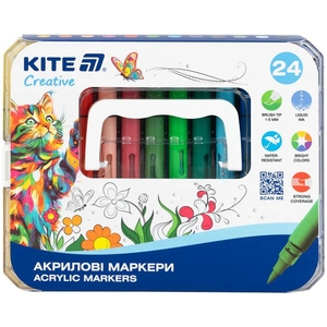 Маркери акрилові з рідкими чорнилами, 24 кольори Creative K-1162 Kite