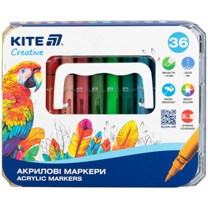 Маркери акрилові з рідкими чорнилами, 36 кольорів Creative K-1163 Kite