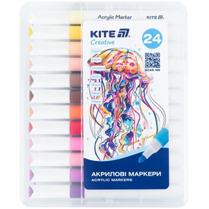 Маркери акрилові, 24 кольори Jumbo Creative K-1291 Kite