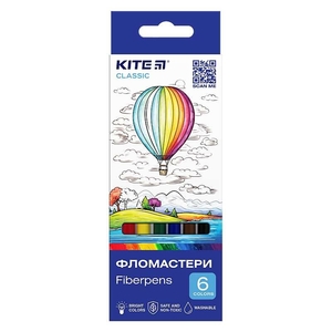 Фломастери, 6 кольорів, на водній основі Classic K-446 Kite