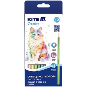 Карандаши цветные, 12 цветов Creative Pastel K-451 Kite