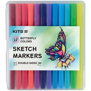 Набір скетч-маркерів 12 кольорів Butterfly K22-044-2 Kite