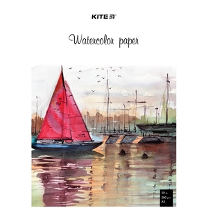 Акварельная бумага А3, 10 листов в папке 200 г/м2 K23-268 Kite