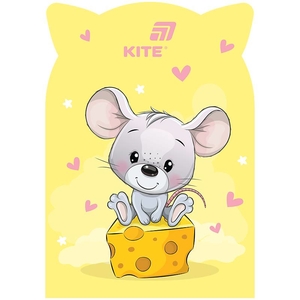 Блокнот кишеньковий, 48 сторінок в клітинку, обкладинка картон м'який Cheese Mouse K25-461-4 Kite