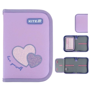 Пенал-книжка с 1 отворотом, 20,5х14х4 см Sweetheart K25-621-1 Kite