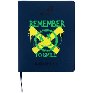 Щоденник шкільний, обкладинка шкіра м'яка Remember K26-283-3 Kite