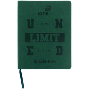 Щоденник шкільний, обкладинка шкіра м'яка Unlimited K26-283-4 Kite