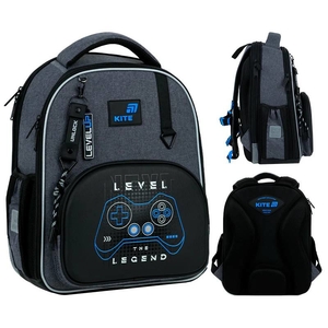 Рюкзак шкільний каркасний Level UP K26-556M-3 Kite, дихаюча ортопедична спинка, анатомічні лямки, нагрудний ремінь, світловідбиваючі елементи