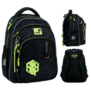 Рюкзак школьный Rider SK8 K26-763M-3 Kite, дышащая ортопедическая спинка, S-образные лямки, нагрудный ремень, светоотражающие элементы