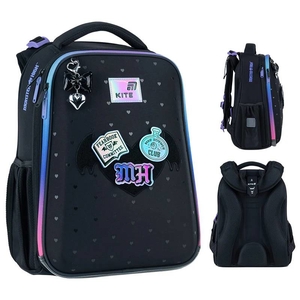 Рюкзак школьный каркасный Monster High MH26-531M Kite, дышащая ортопедическая спинка, широкие лямки, прорезиненное дно с ножками, светоотражающие элементы