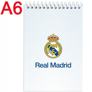 Блокнот А6, 48 цветных страниц без линирования, обложка картон мягкий Real Madrid RL26-196-1 Kite