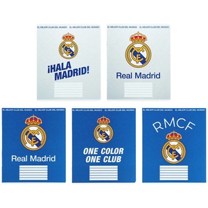 Зошит в лінію 12 аркушів, кольорова обкладинка Soft-touch + УФ-лак, дизайн: Real Madrid Kite RL26-234