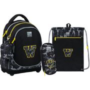 Набор: школьный рюкзак + сумка для обуви + пенал + кошелек W camo SET_WK22-724S-2 Kite