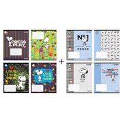 Тетради школьные 12 листов, 4 клетка, 4 линия, микс, цветная обложка, soft-touch, лак, дизайн: Snoopy SN21-232 + 234/8 Kite