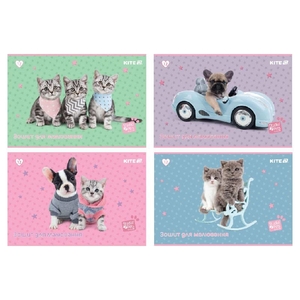 Альбом для малювання А4, 12 аркушів, 100 г/м2, мікс Studio Pets SP25-241 Kite