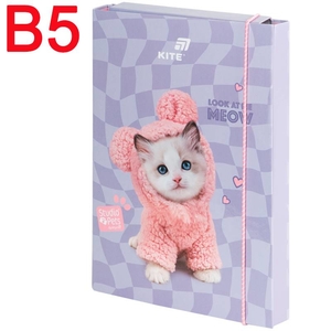 Папка для зошитів картонна В5, на гумці Studio Pets SP26-210 Kite