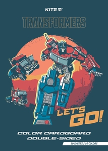 Картон цветной А4, 10 листов, плотность 190 г/м2 Transformers TF24-255 Kite