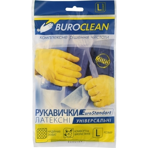 Перчатки хозяйственные латексные, размер L 10200302 Buroclean