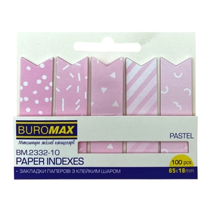 Стікери-закладки, 65х18 мм, 5 видів по 20 аркушів PASTEL BM.2332-10 Buromax