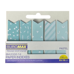 Стікери-закладки, 65х18 мм, 5 видів по 20 аркушів PASTEL BM.2332-14 Buromax