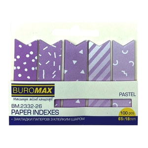 Стікери-закладки, 65х18 мм, 5 видів по 20 аркушів PASTEL BM.2332-26 Buromax