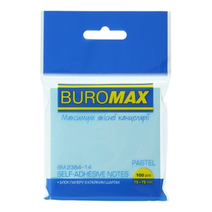 Блок паперу з клейким шаром, 75х75 мм, 100 аркушів PASTEL BM.2384-14 Buromax