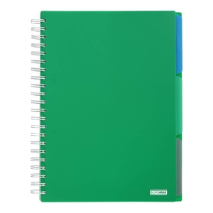 Книга канцелярская А4, 120 страниц в клетку, с цветными разделителями, пластиковая обложка BRIGHT BM.24345912-04 Buromax