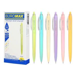 Ручка масляна автоматична синя 0,7 мм, мікс PEARL BM.8371 Buromax