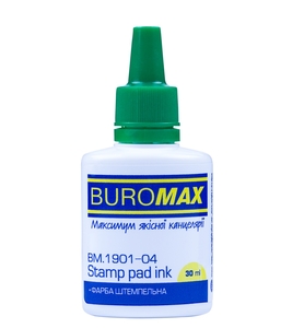 Штемпельная краска 30 мл зеленая, на водной основе BM.1901-04 Buromax