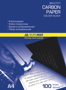 Папір копіювальний чорний А4, 100 аркушів в упаковці BM.2701 Buromax