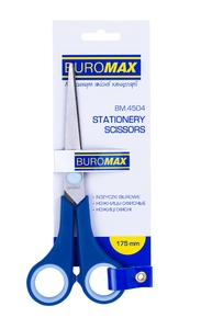 Ножиці офісні, 17 см, з прогумованими ручками BM.4504 Buromax