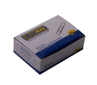 Скріпки нікельовані, розмір 28 мм, 100 шт в упаковці BM.5005 Buromax
