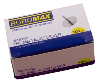 Кнопки никелированные, 100 шт в упаковке BM.5102 Buromax