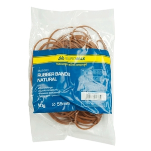 Резинки для денег, 55 мм, 80% каучука, 50 г в упаковке NATURAL BM.5500 Buromax