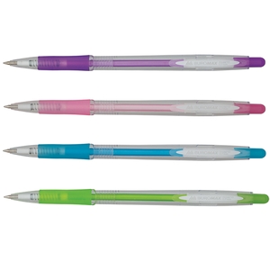 Ручка кулькова автоматична синя 0,7 мм, мікс CRYSTAL PASTEL BM.8210 Buromax