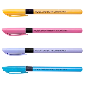Ручка масляна синя 0,5 мм, тригранний корпус, мікс PROVENCE GRIP, PASTEL BM.8356-01 Buromax