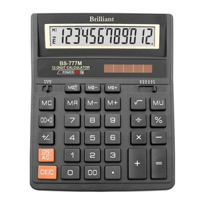 Калькулятор 12-ти розрядний, 20х15,7х3 см BS-777M Brilliant