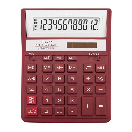 Калькулятор 12-ти розрядний, 20х15,7х3 см BS-777RD Brilliant Калькулятор 12-ти розрядний, 20х15,7х3 см BS-777RD Brilliant