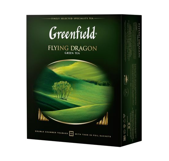 Чай зеленый, 100 пакетиков по 2 г FLYING DRAGON gf.106442 GREENFIELD Чай зеленый, 100 пакетиков по 2 г FLYING DRAGON gf.106442 GREENFIELD