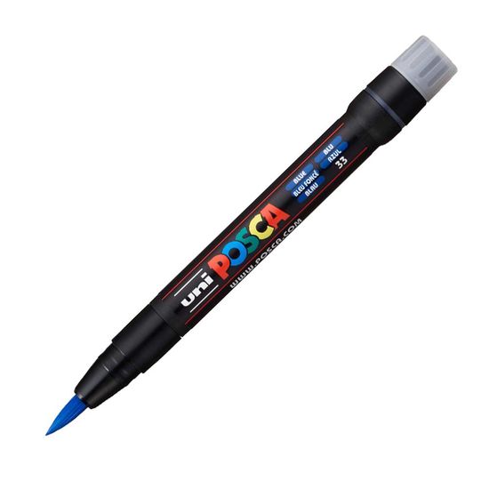 Маркер браш для каллиграфии синий POSCA PCF-350 BLUE Uni Маркер браш для каллиграфии синий POSCA PCF-350 BLUE Uni