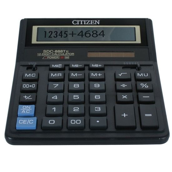Калькулятор 12-ти разрядный, 20х15,8х3 см. SDC-888TII Citizen