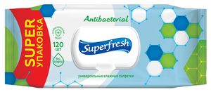 Салфетки влажные, с нейтральным pH, 120 шт в упаковке Антибактериальные sr.42285 Superfresh