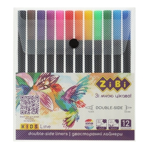Набор линеров + фломастеров, 12 цветов KIDS Line ZB.2851 ZiBi
