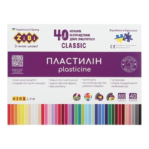 Пластилін, 40 кольорів, 400 г CLASSIC ZB.6242 ZiBi