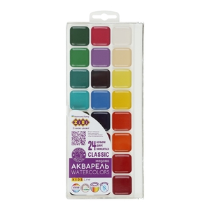 Акварельные краски медовые, 24 цвета CLASSIC KIDS Line ZB.6587 ZiBi