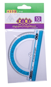 Транспортир 100мм, з блакитною смужкою, блістер, KIDS Line ZB.5640-14 (1/48/960)